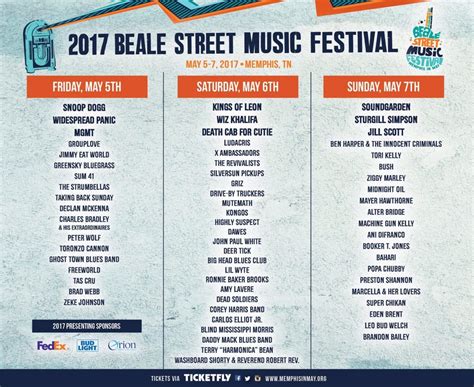 Beale Street Music Festival Announces 2017 Lineup