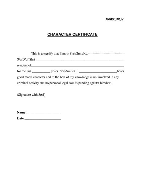 Sarpanch Character Certificate - Fill Online, Printable, Fillable ...