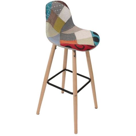 Tabouret de bar scandinave patchwork