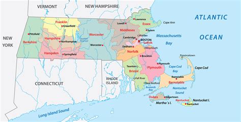 Massachusetts Counties Map | Mappr