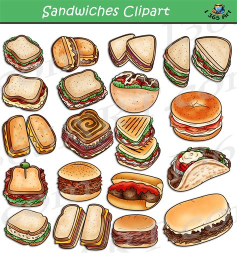 Sandwich Clipart Set Download - Clipart 4 School