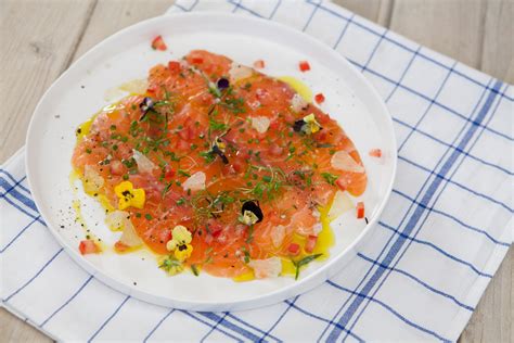 Carpaccio of salmon with fines herbes - Stephanie Alexander