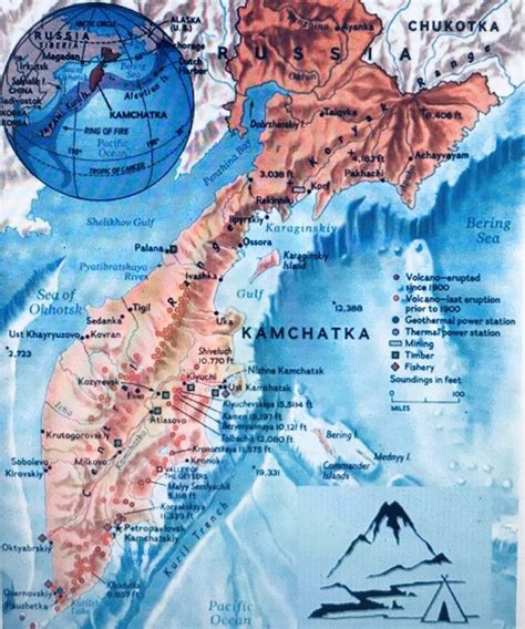 Kamchatka Peninsula & volcanic zone | Красивые места, Карта, Вулканы