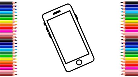 How To Draw iPhone | Drawing Mobile Phone | como desenhar um celular - YouTube