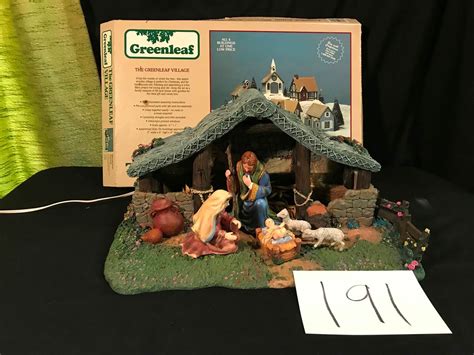 Lot # 191 - Thomas Kinkade Nativity Set, Green Leaf Wooden Build it ...