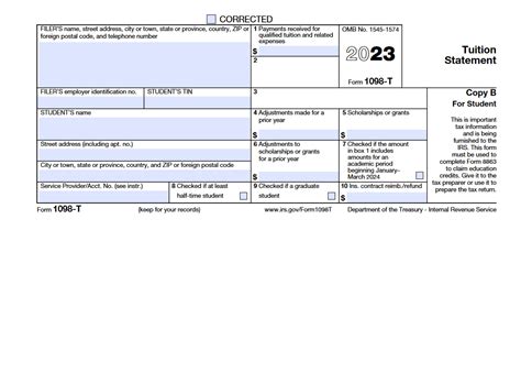 IRS Form 1098-T. Tuition Statement | Forms - Docs - 2023