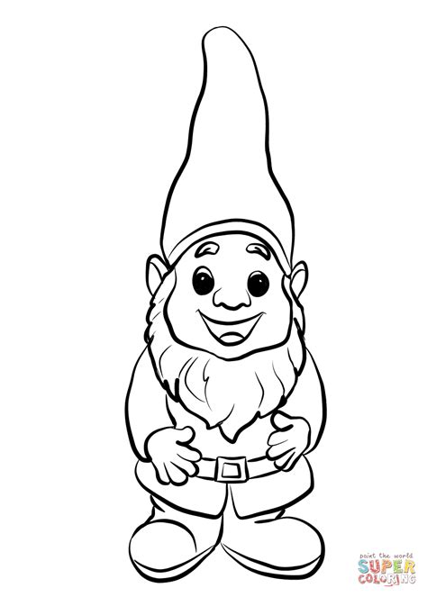 Cute Gnome coloring page | Free Printable Coloring Pages