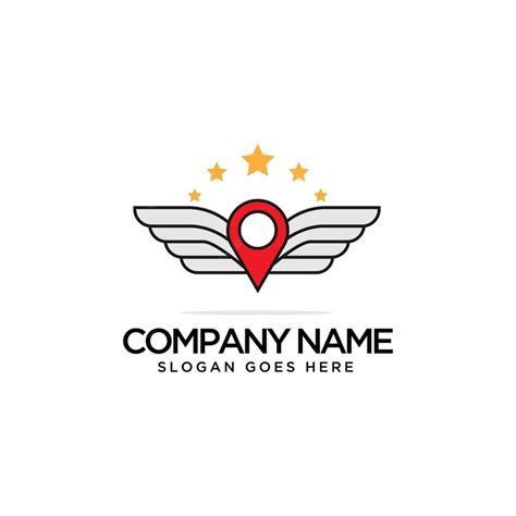 Premium Vector | Delivery logo design pin and wing minimalist vector template delivery service ...