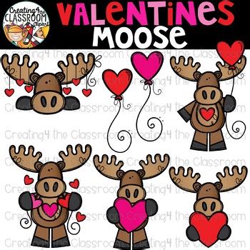 Valentine's Moose Clipart {Valentine's Clipart} by Creating4 the Classroom