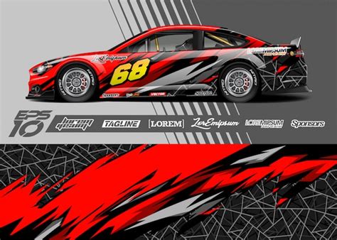 Car wrap decal graphic design. abstract stripe racing . | Premium Vector