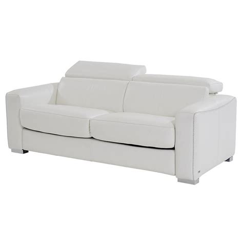 Bay Harbor White 80" Memory Foam Leather Full Sofa Bed | Sofa, Office ...