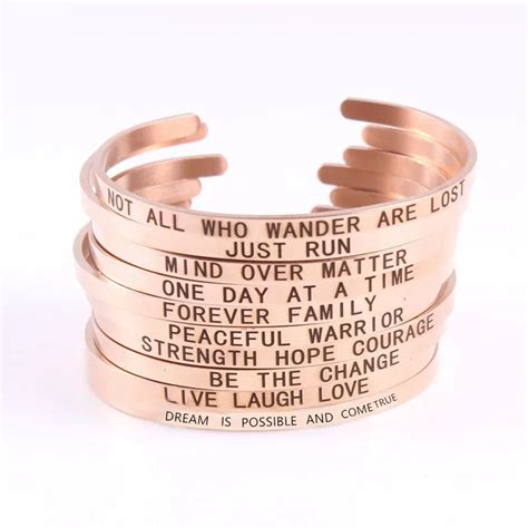 316l Stainless Steel Customized Quotes Engraved Motivation Bracelet ...