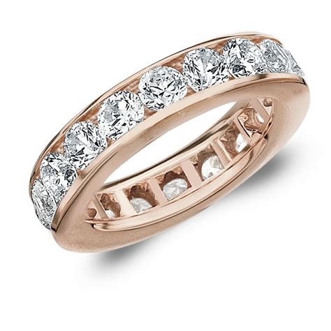 Eternity Wedding Bands - 4.0 Carat TW Diamond Eternity Ring in 14K Rose ...