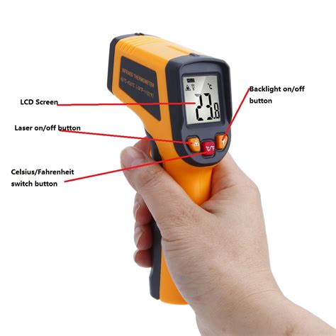 TN600 LCD Digital Laser Infrared Thermometer Temperature Tester IR ...