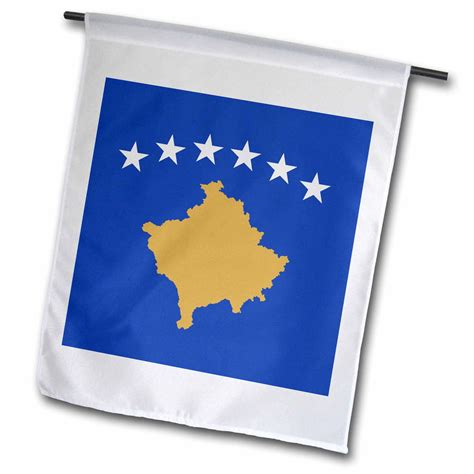 3dRose Flag of Kosovo - Blue with six white stars - gold country shape map - countries of the ...