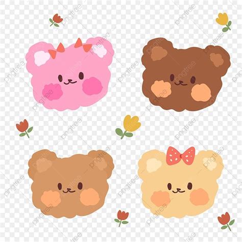 Bear Cartoon Cute Vector Art PNG, Cute Korean Bear Stickers Cartoon ...