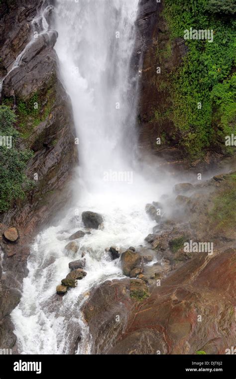 Bhote Kosi (Rongshar Tsangpo) river, mountain waterfall, Araniko ...