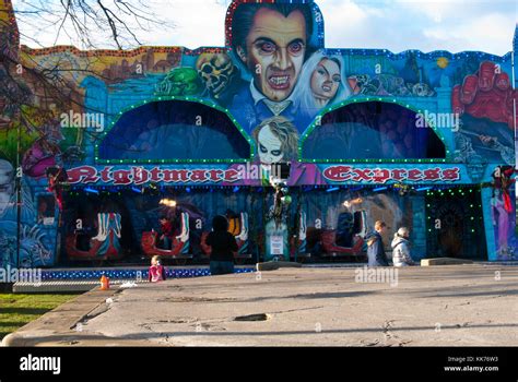 Funfair Rides Fairground Ghost Train Ride Stock Photo - Alamy