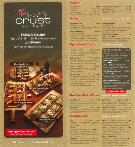 My Local Menu: CRUST Gourmet Pizza Menu