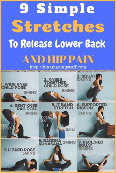 9 Simple Stretches To Release Lower Back and Hip Pain Hip Flexor ...