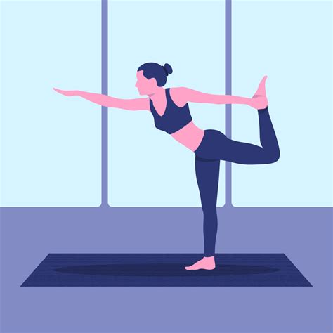 Natarajasana Yoga Pose Illustration 266889 Vector Art at Vecteezy