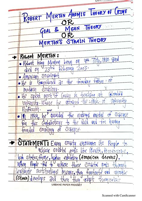 SOLUTION: Robert merton anomie theory goal mean theory and strain theory - Studypool