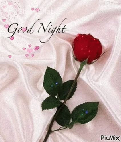 Good Night Red Rose GIF - Good Night Red Rose Glitter - Discover & Share GIFs