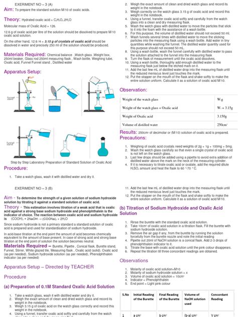 PRACTICAL CLASS 11 CHEMISTRY New | PDF | Chemistry | Titration