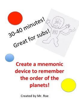 Create a Mnemonic Device for the Order of the Planets by Ray Roe