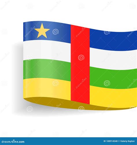 Central African Republic Flag Vector Label Tag Icon Stock Illustration ...