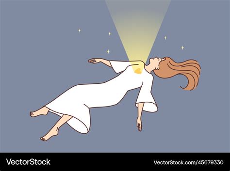 Soul leaving human body reaching sky Royalty Free Vector