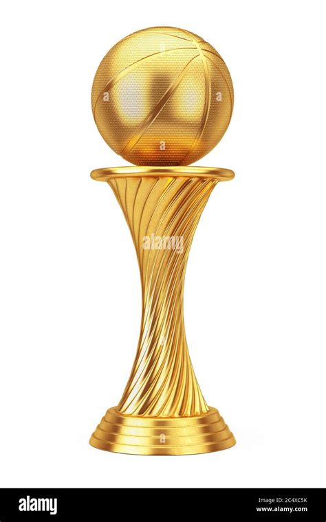 Basketball Award Concept. Golden Award Trophy Basketball Ball on a white background. 3d ...