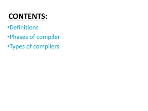 compiler and their types