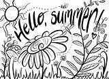 Free Printable Hello Summer coloring Page  Download Print Or Color sketch template