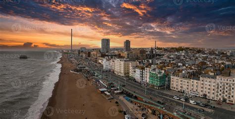 Beautiful Brighton beach view. Magical sunset and stormy weather in Brighton 13428074 Stock ...