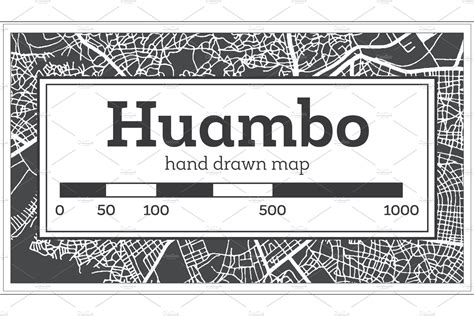 Huambo Angola City Map | Creative Market