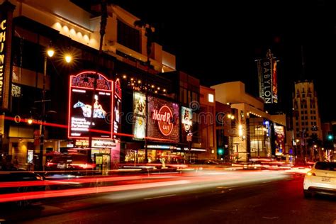 Hollywood Boulevard Nightlife, in the Best Light. Editorial Photo ...