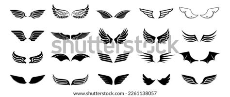 Set Black Wings Icons Collection Wings Stock Vector (Royalty Free) 2261138057 | Shutterstock