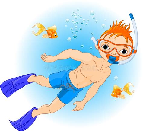 Hand-drawn Cartoon Kids Swimming Stock Illustration - Illustration of kids, bubble: 28023706