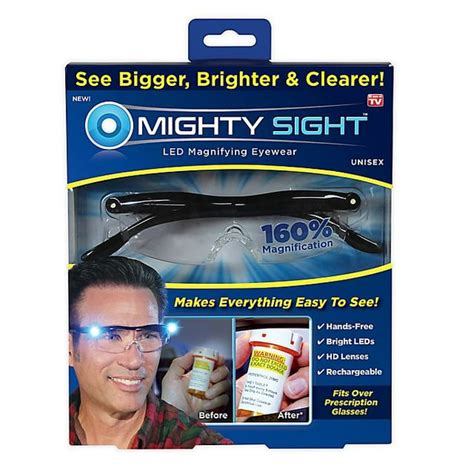 Mighty Sight™ Wearable LED Magnifying Eyeglasses with Light Lenses ...