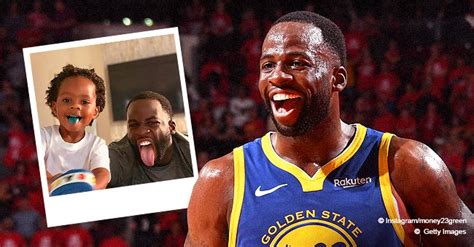 Draymond Green of NBA and His Son Stick Their Tongues out in an ...