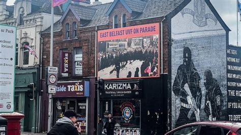 UVF flags displayed prominently along east Belfast road, along with ones marking coronation ...