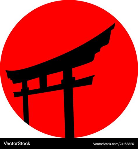 Red japanese logo design inspiration Royalty Free Vector