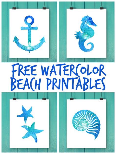 Decorate your home with these beautiful Beach Watercolor Printables ...