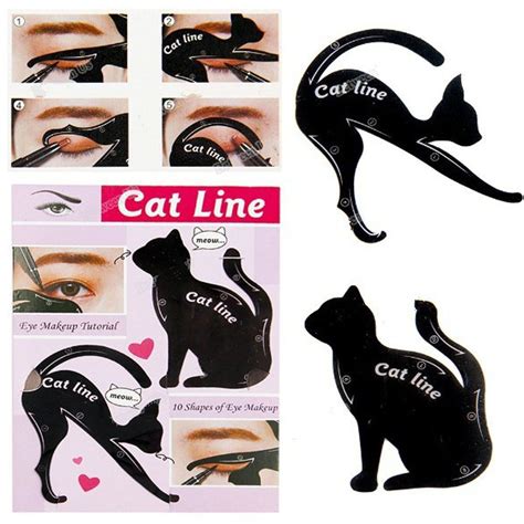 Makeup Guide Cat Eye Line Eyeshadow 2pcs/Set Cat Eyeliner Stencils ...