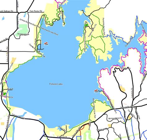 Folsom Lake SRA - California Trail Map