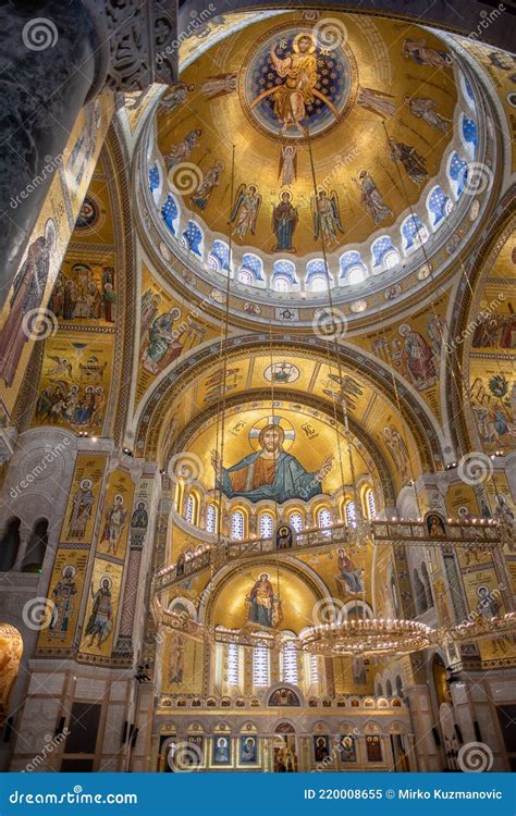 Interior Of The Church Of Saint Sava, Serbian Orthodox Church In ...