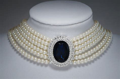 My Princess Diana Pearl Choker With Sapphire And Diamond Brooch | Royal jewelry, Classy jewelry ...