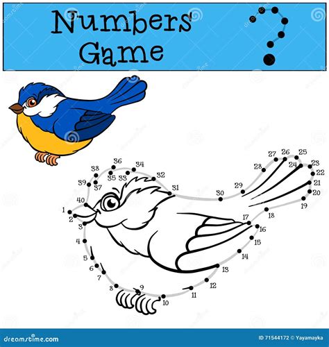 Numbers Game with Contour. Little Cute Titmouse Stock Vector ...