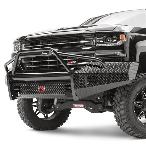 Fab Fours® - Black Steel Full Width Front HD Bumper with Pre-Runner Guard